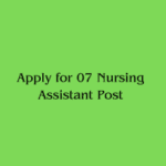 This is an image of Apply for 07 Nursing Assistant Post