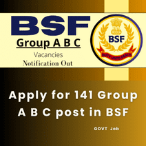 This is an image of Apply for 141 Group A B C post in BSF