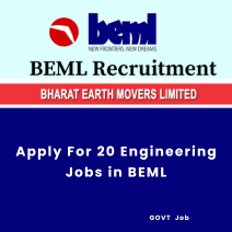 This is an image of Apply For 20 Engineering Jobs in BEML