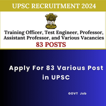 This is an image of Apply For 83 Various Post in UPSC