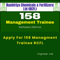 This is an image of Apply For 158 Managment Trainee RCFL