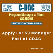 This is image of Apply For 59 Manager Post at CDAC
