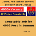 This is an image of Constable Job for 4002 Post in Jammu and Kashmir