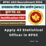 This is an image of Apply 43 Statistical Officer in RPSC