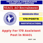 This is an image of Apply For 170 Assistant Post in NIACL
