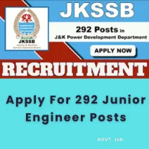Apply For 292 Junior Engineer Posts