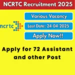 Apply for 72 Assistant and other Post