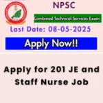 Apply for 201 JE and Staff Nurse Job