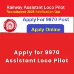 Apply for 9970 Assistant Loco Pilot