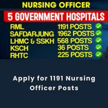 Apply for 1191 Nursing Officer Posts