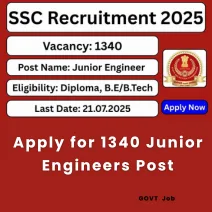 Apply for 1340 Junior Engineers Post