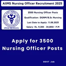 Apply for 3500 Nursing Officer Posts