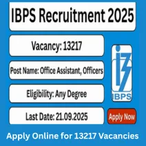 Apply Online for 13217 Vacancies